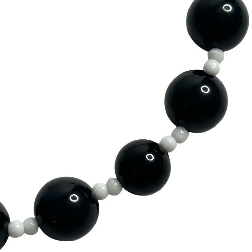 Rachel Black Beaded‎ Necklace Adjustable Chain Clasp Gift